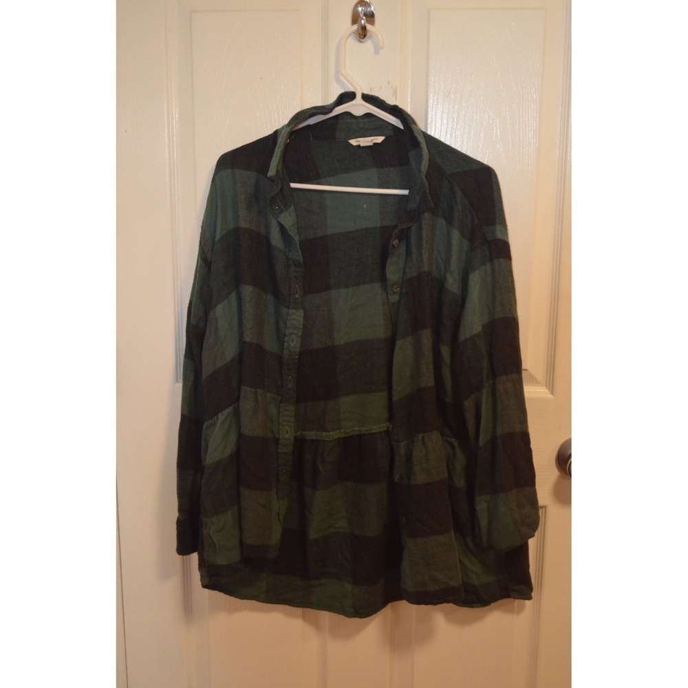 american eagle black and green flannel